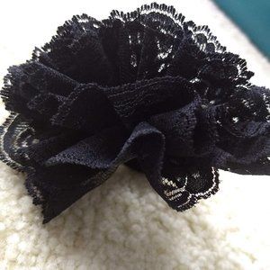 vintage 80s lace fan ponytail hair loop elastic